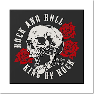 skull roses rock and roll star celebrity superstar Posters and Art